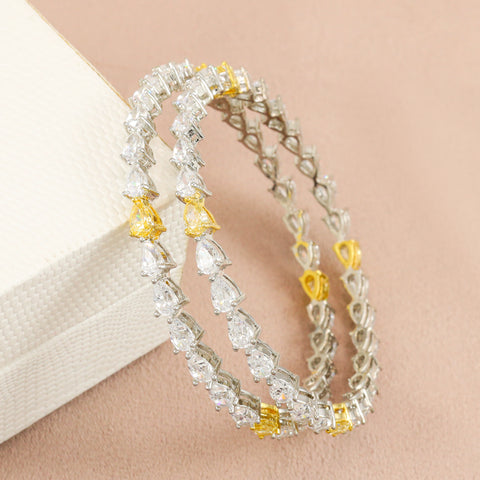 Sarha Delicate Silver Swarovski Zirconia Bangles