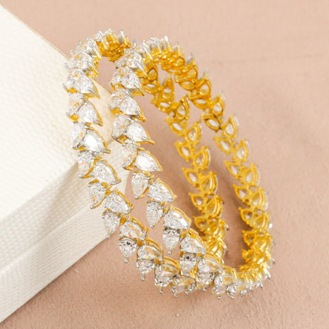 Shrishti Timeless Silver Swarovski Zirconia Bangles