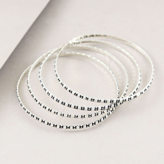 Janvi Ethereal Silver Bangles