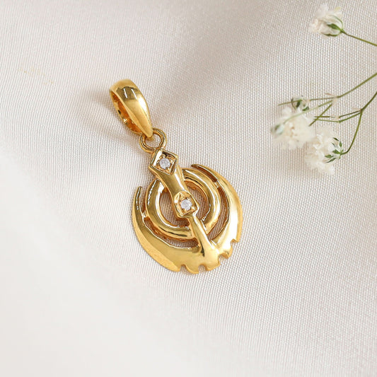 Pleasing Khanda Gold Pendant