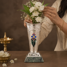 Fancy Silver Flower Vase