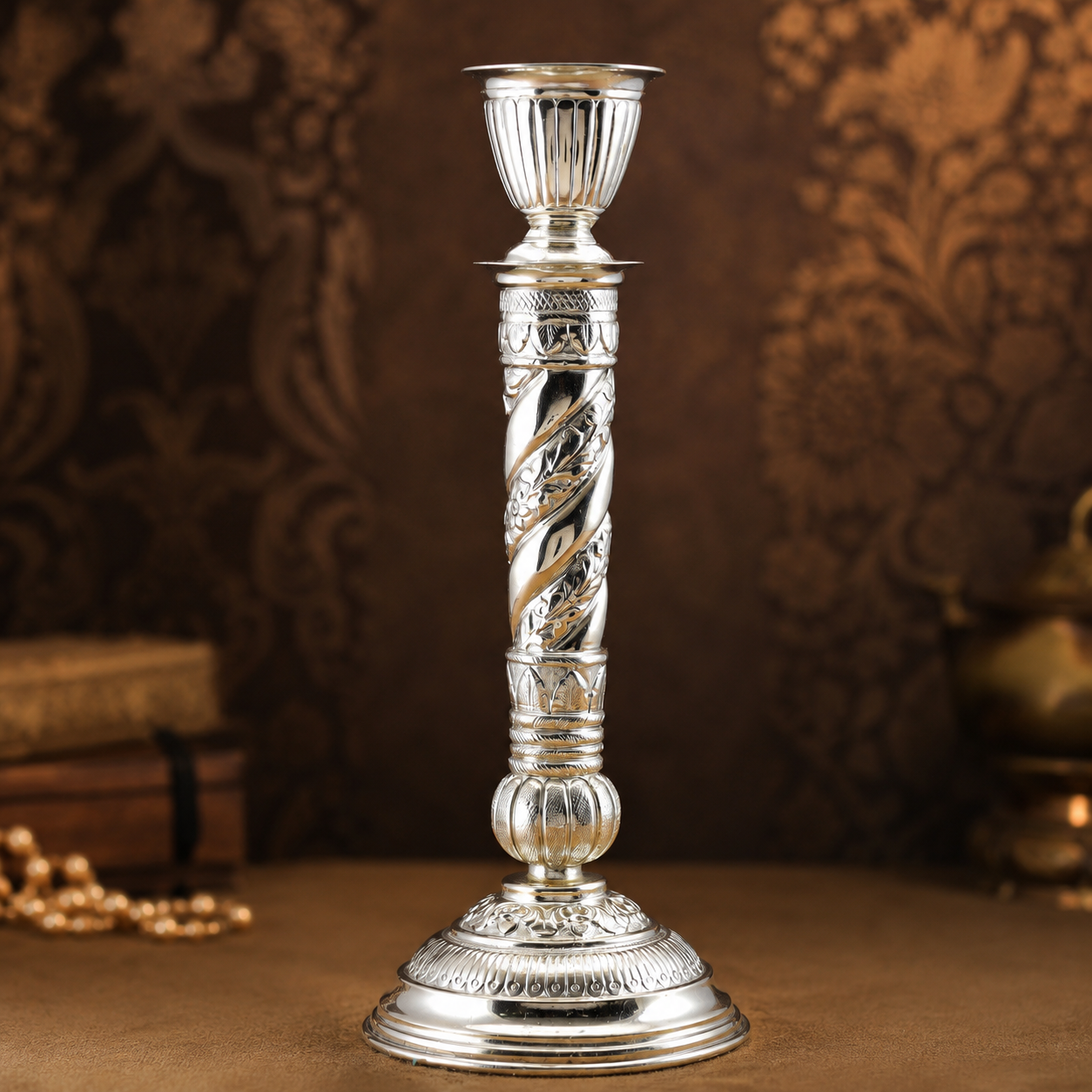 Pleasing Silver Candle Stand