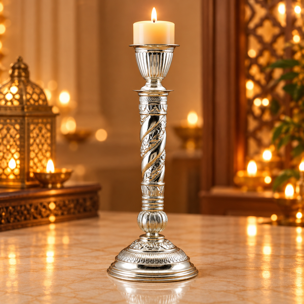 Pleasing Silver Candle Stand