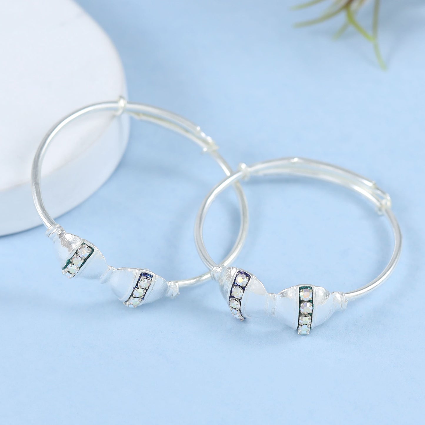 Sanjh Silver Baby Bangles