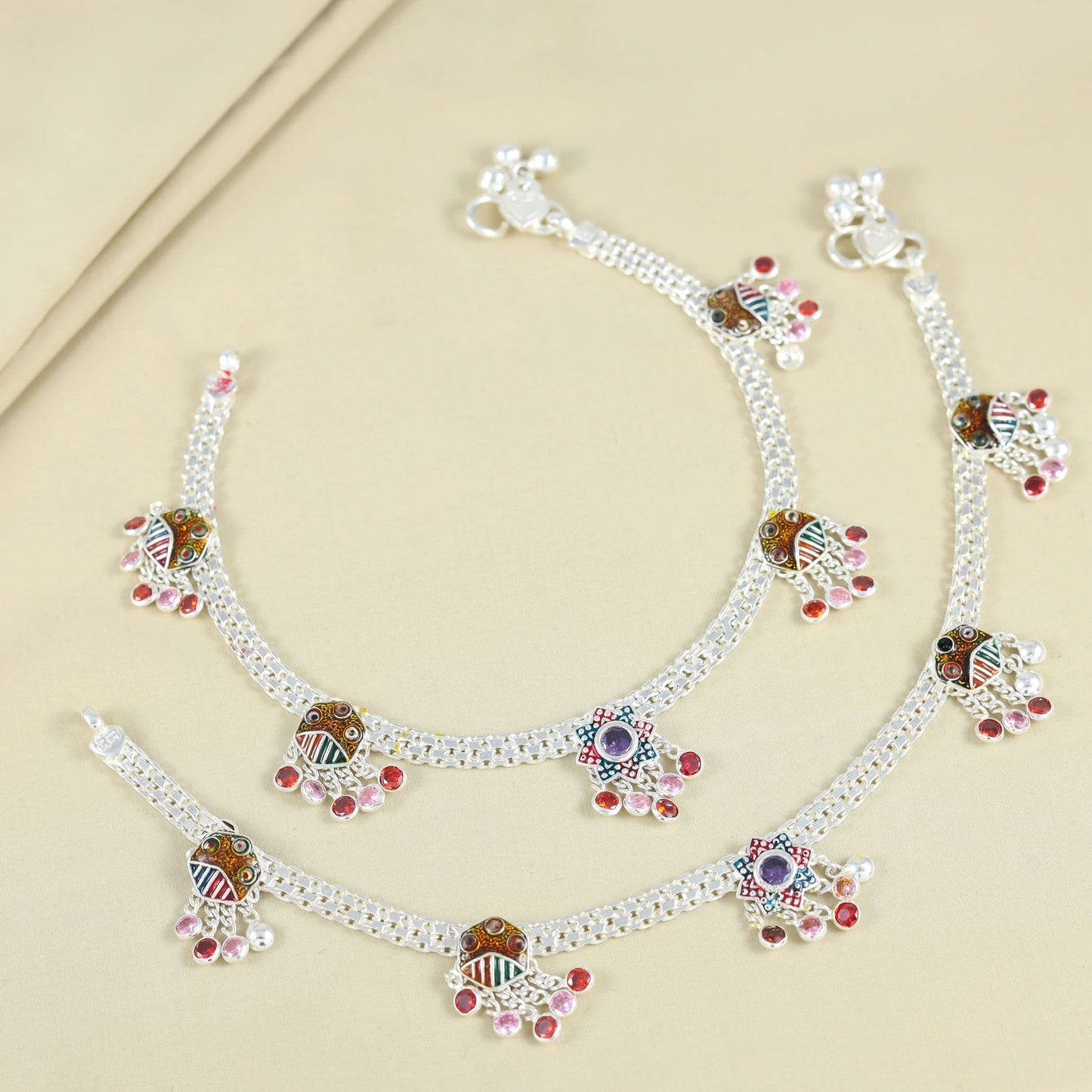 Bharati Silver Anklets