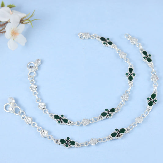 Kimaya Silver Anklets