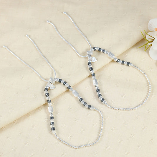 Advay Silver Anklets