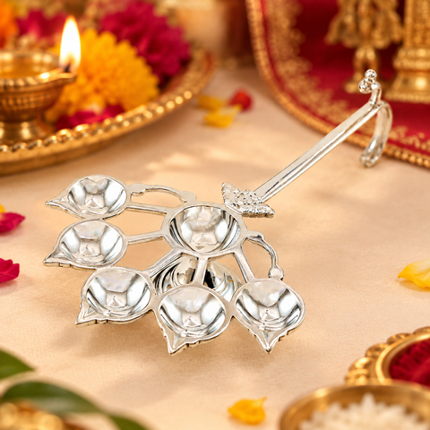 Classy Pancharati Silver Jyot