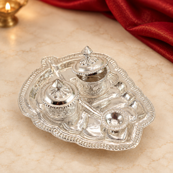 Vinaya Silver Holder With Diya Stand