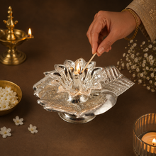 Divine Lotus Silver Diya