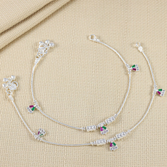 Saanvi Silver Anklets