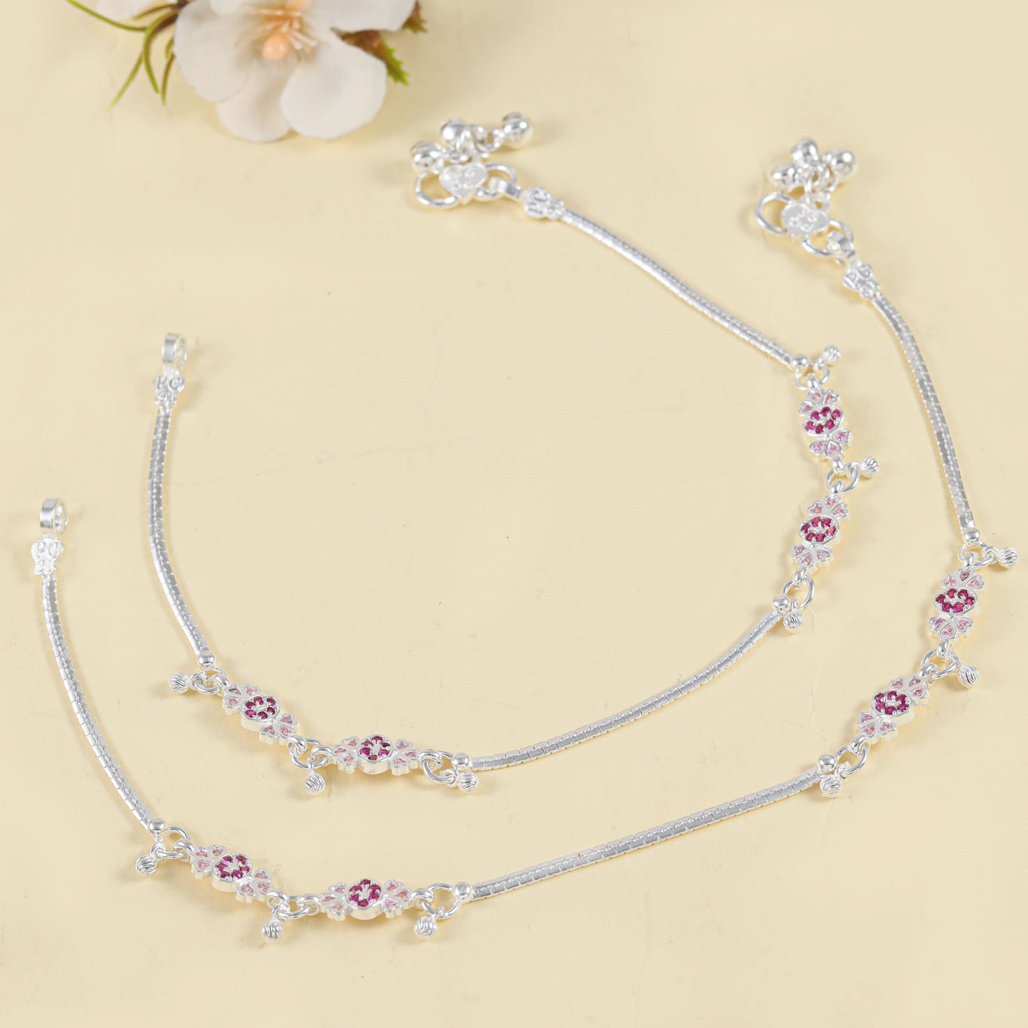 Dhriti Silver Anklets