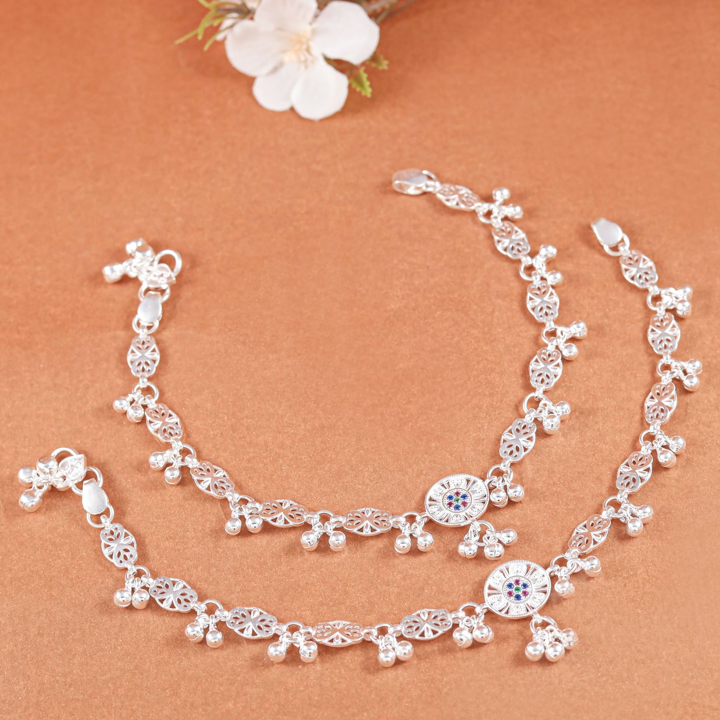 Komal Silver Anklets