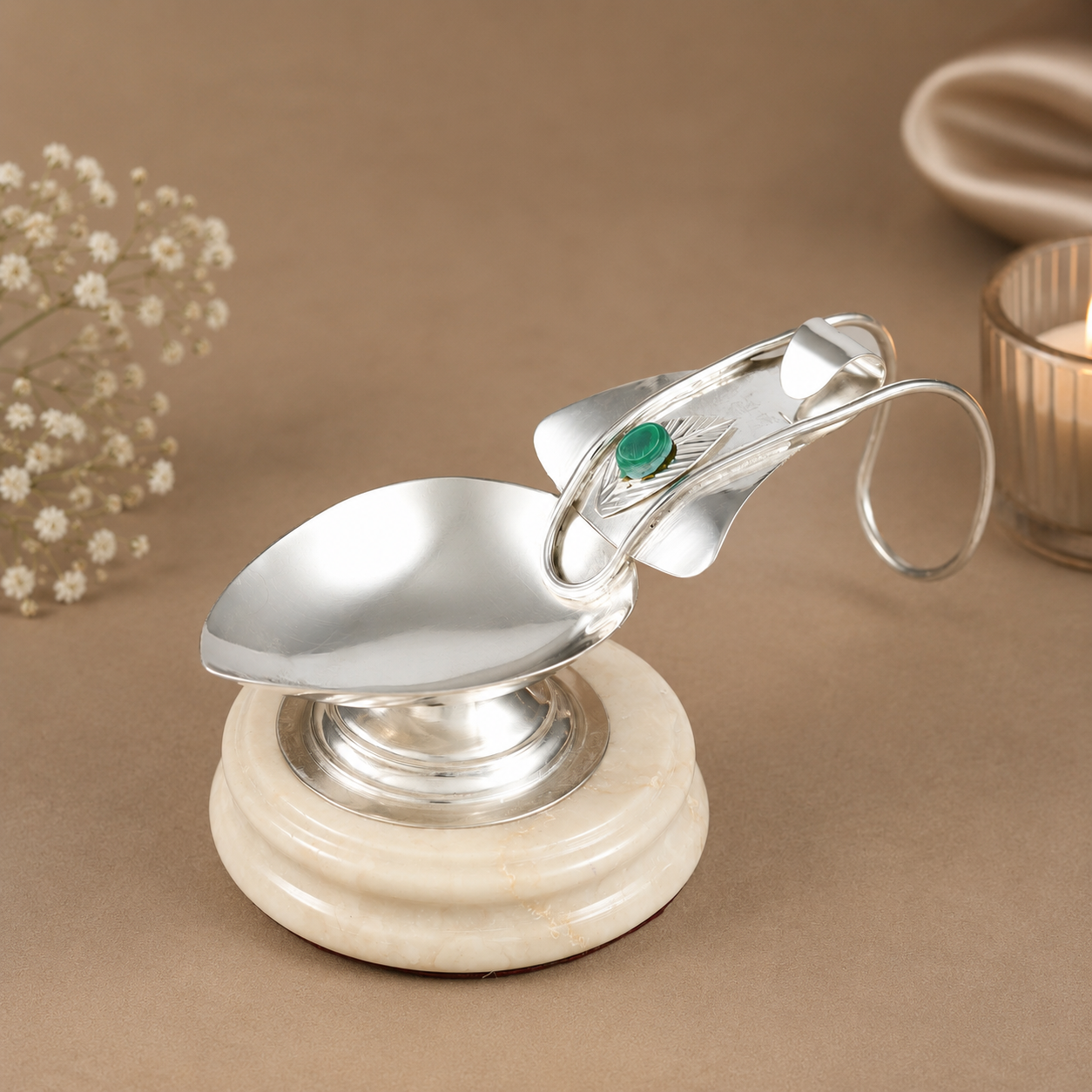 Pleasing Silver Diya