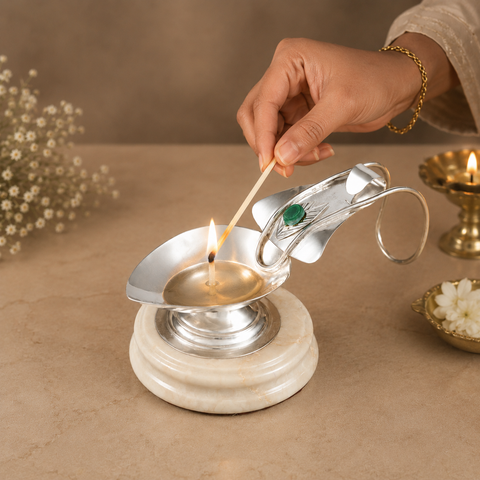 Pleasing Silver Diya