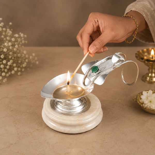 Pleasing Silver Diya