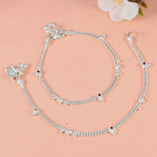 Rowan Silver Baby Anklets