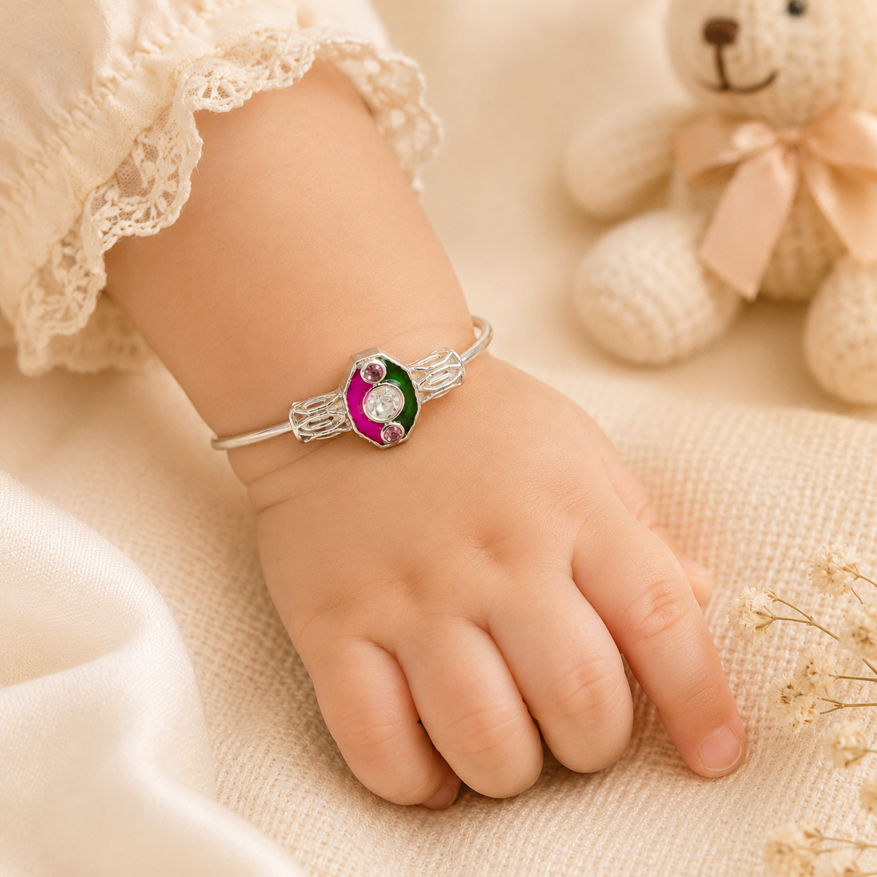 Amelia Silver Baby Bangles