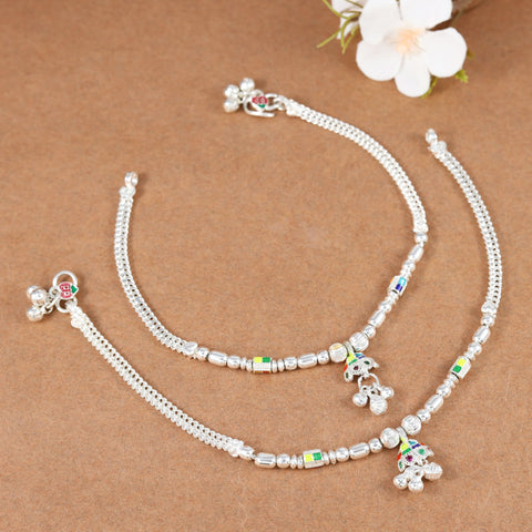 Nisha Silver Anklets