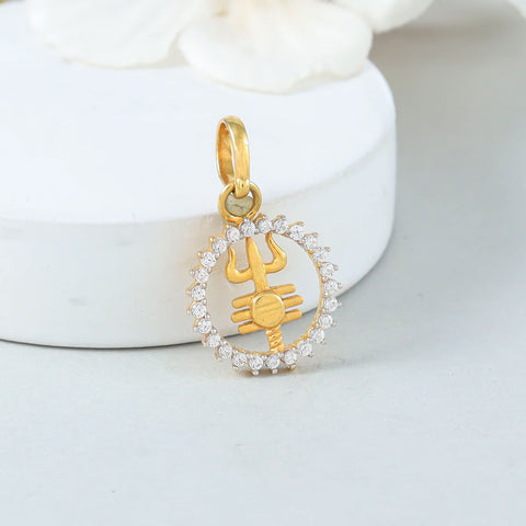 Classy Trishul Gold Pendant