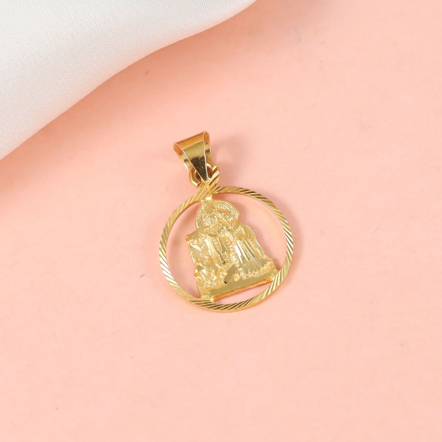 Pleasing Radha-Krishna Gold Pendant