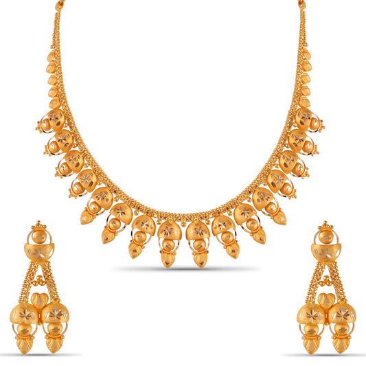 Purvi Modern Gold Necklace Set