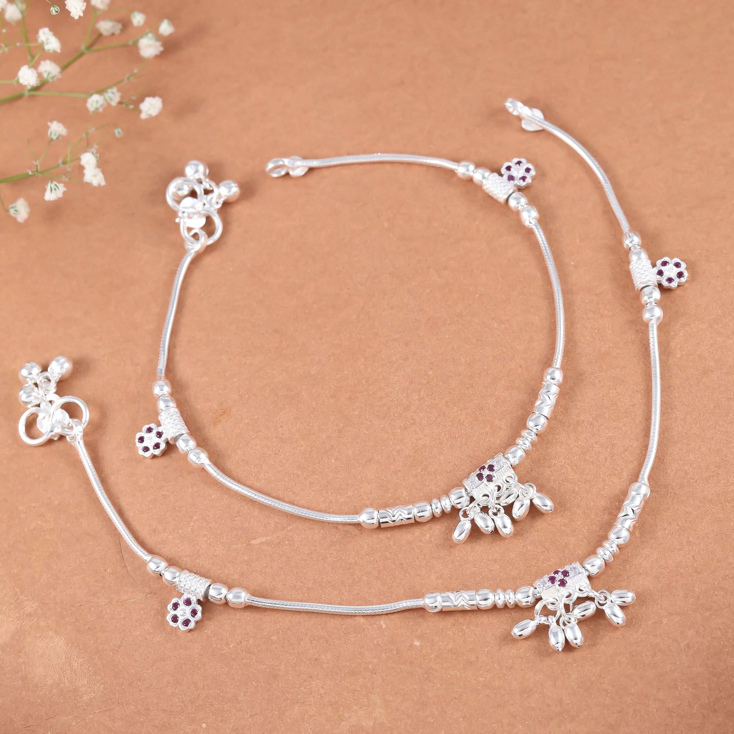 Jiya Silver Anklets