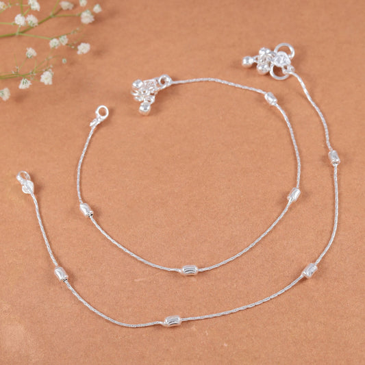 Nova Silver Anklets