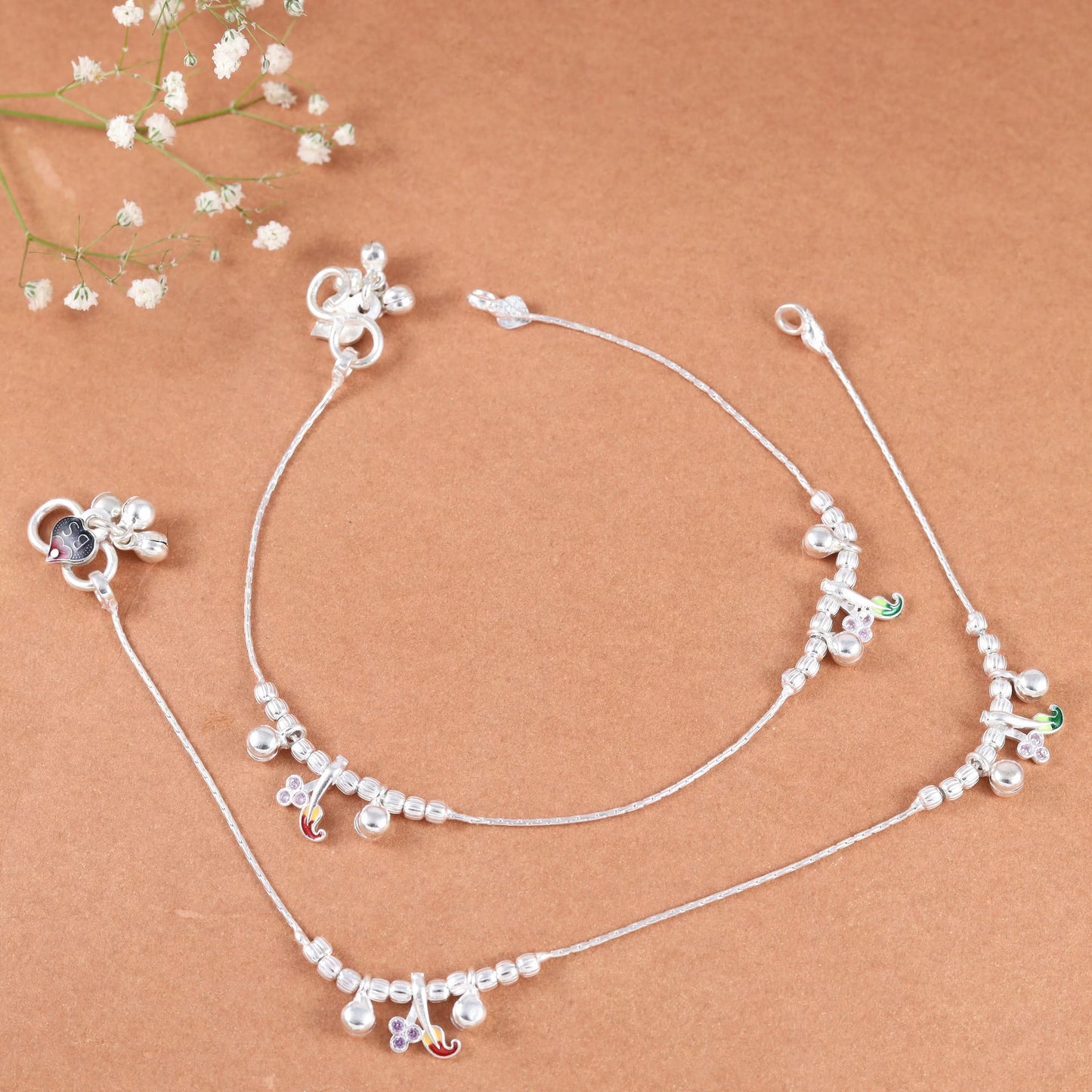 Diksha Silver Anklets