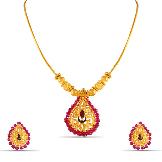 Jiya Gold Pendant Set