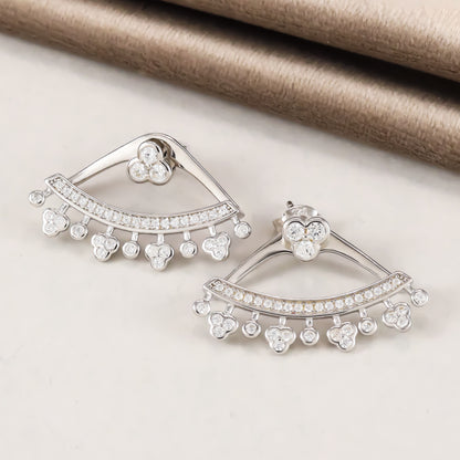 Zaara Daring CZ Silver Earrings