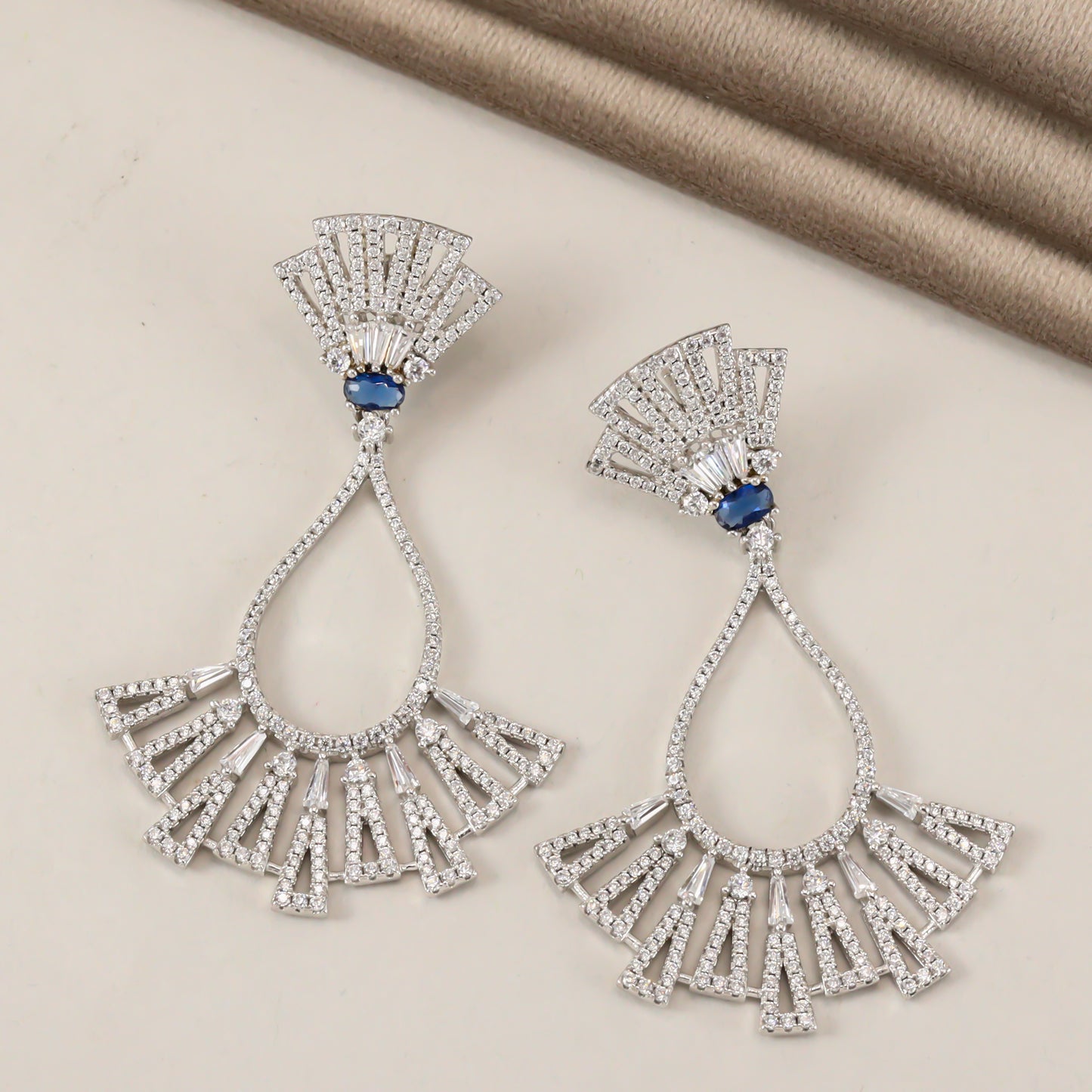 Sarika Charming CZ Silver Earrings