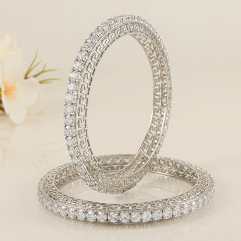Barina Silver Bangles with Swarovski Zirconia