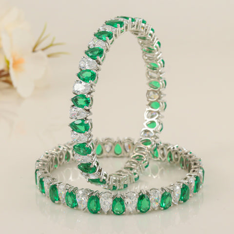 Dipakshi Stunning Swarovski Zirconia Silver Bangles