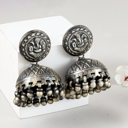 Lovely Ganraja Silver Earrings