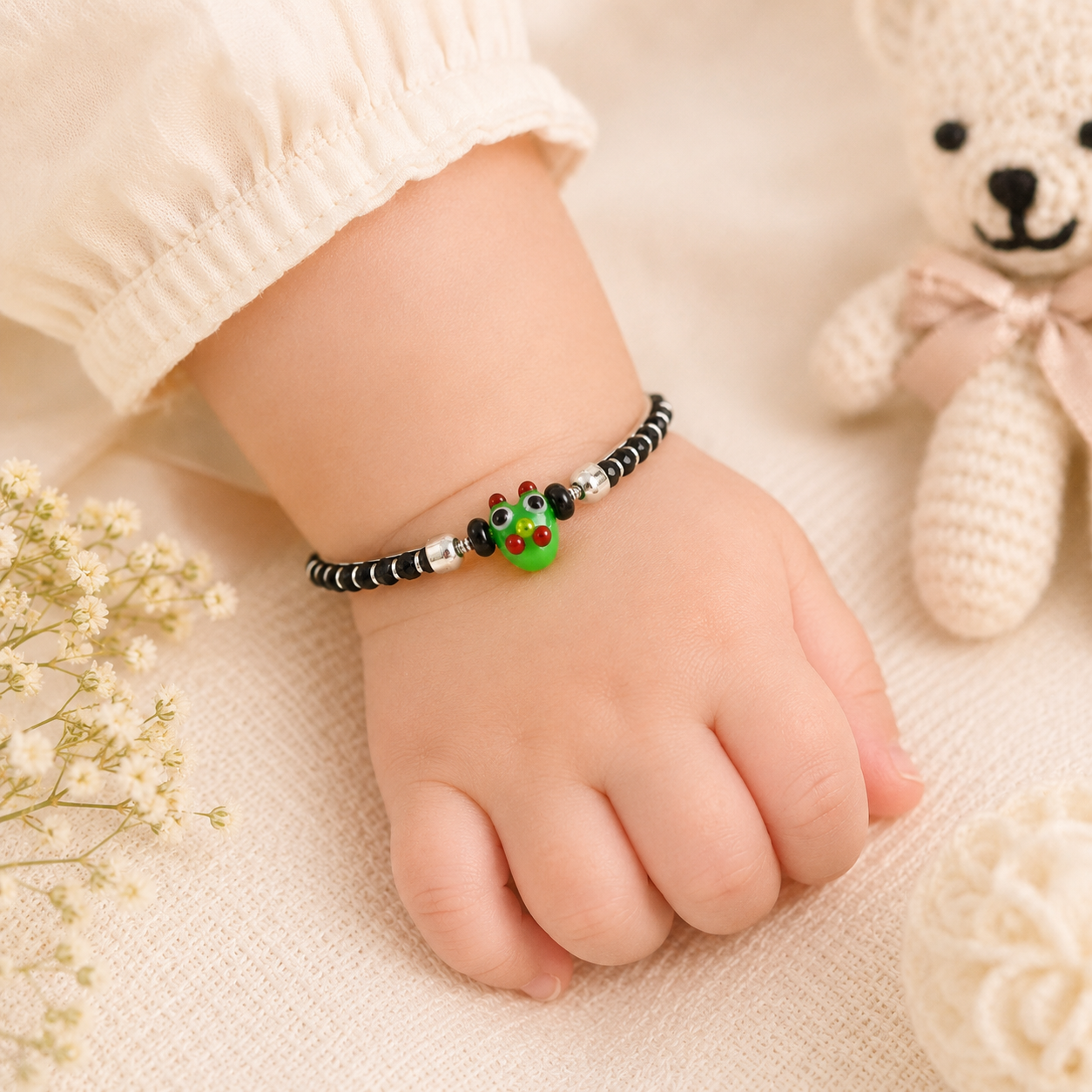 Urvi Silver Nazariya Bangles  For Kids