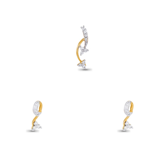 Anya Charming Diamond Pendant Earrings Set