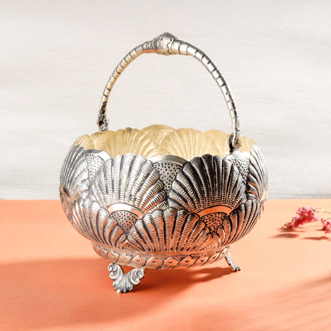 Pleasing Silver Bowl With Handle