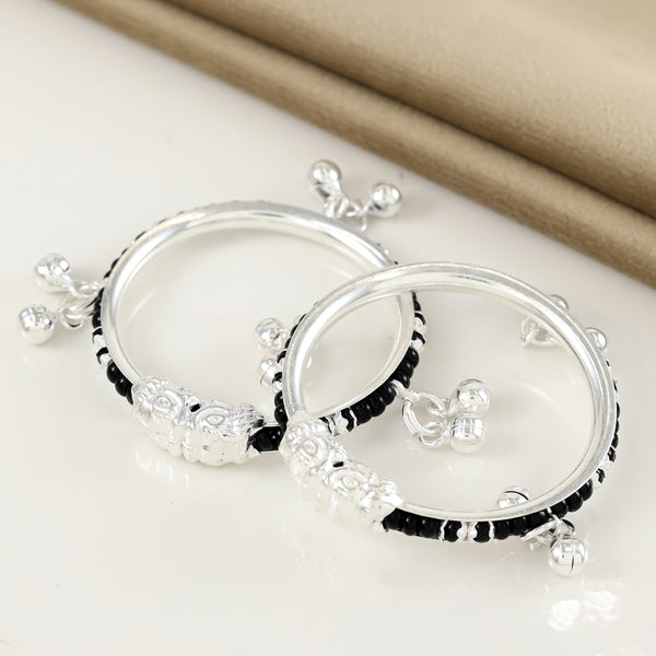 Zia Classy Silver Nazariya  Bangles For Kids