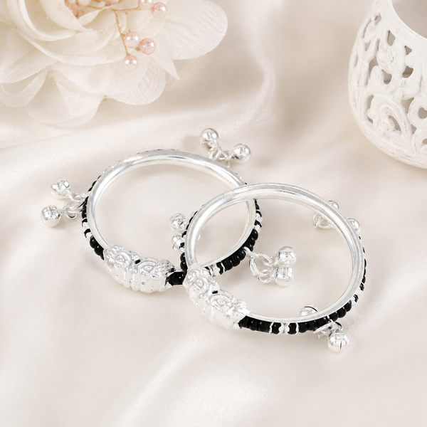 Zia Classy Silver Nazariya  Bangles For Kids