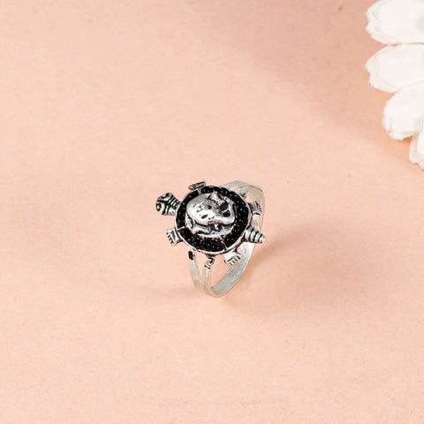 Aayush Divine Ganesha Design Silver Ring For Him
