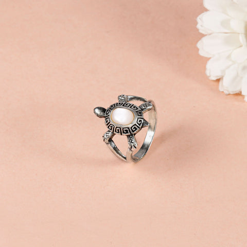 Sagar Elegant Silver Turtle Ring For Him