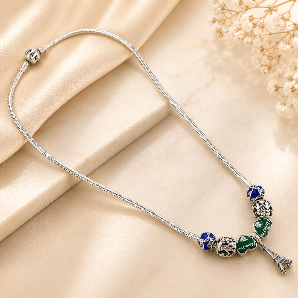 Kavya Elegant Silver Charm Necklace