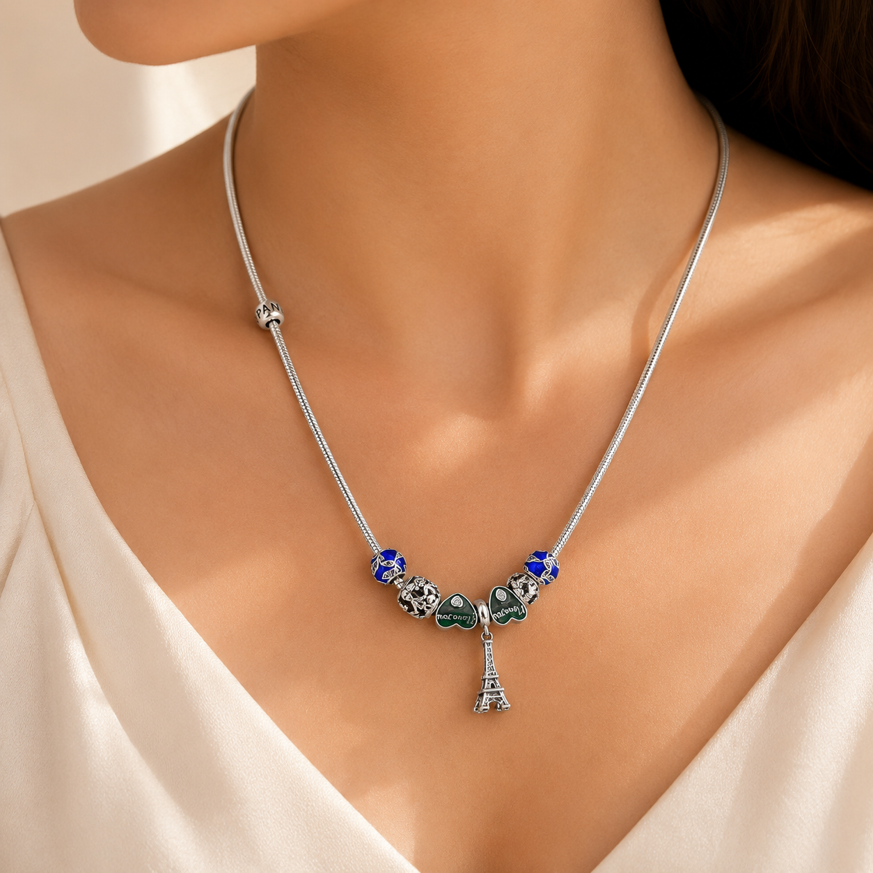 Kavya Elegant Silver Charm Necklace