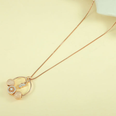 Roshni Elegance Rose Silver Cz Pendant