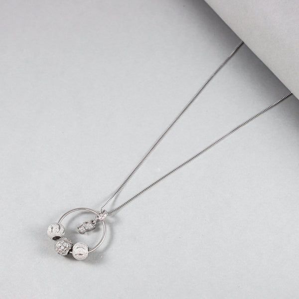 Tanvi Silver Cz Pendant With Intricate Design