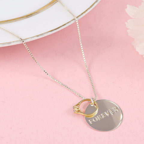 Rhea Elegant Silver Pendant With Forever Engraving