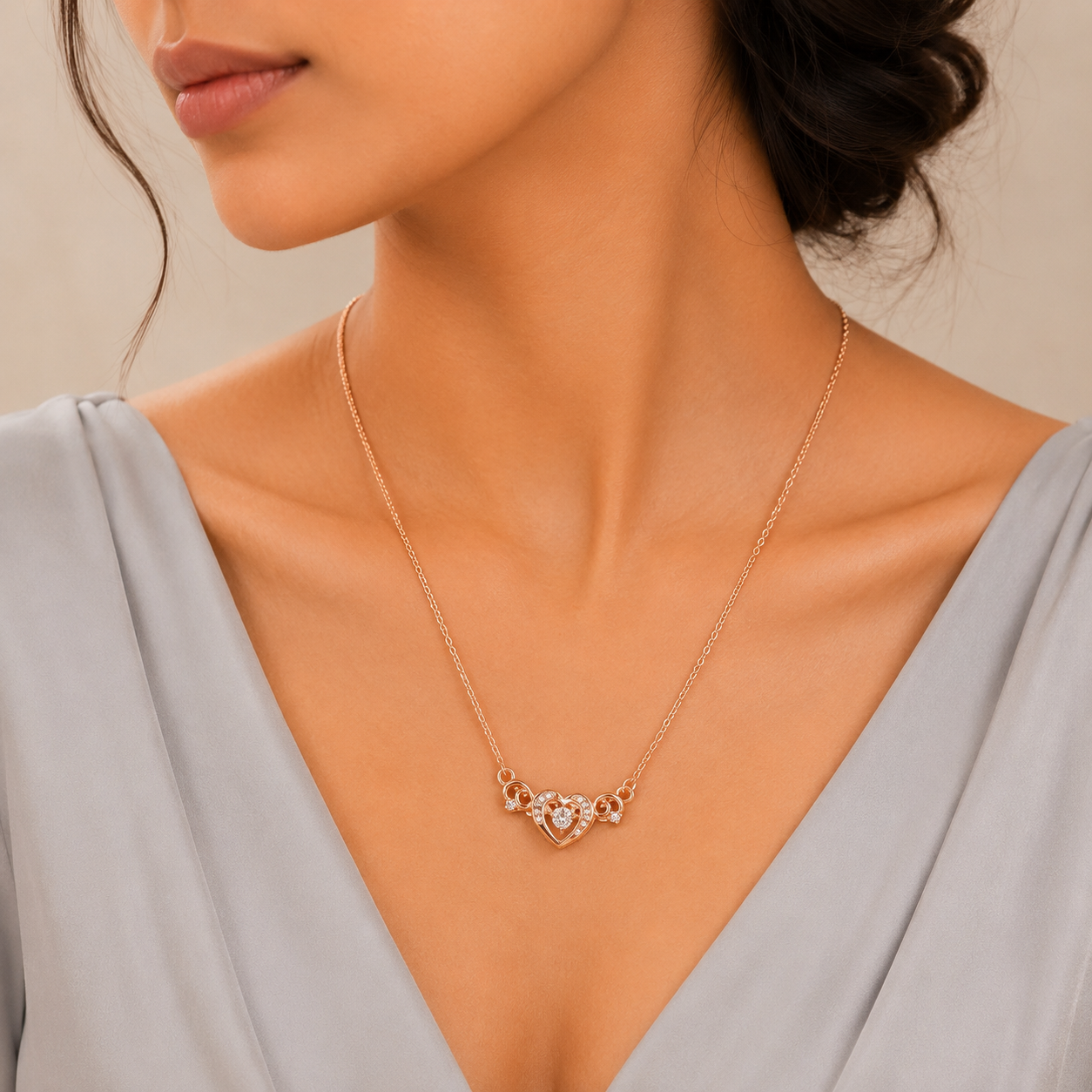 Dreamy Heart Silver Necklace