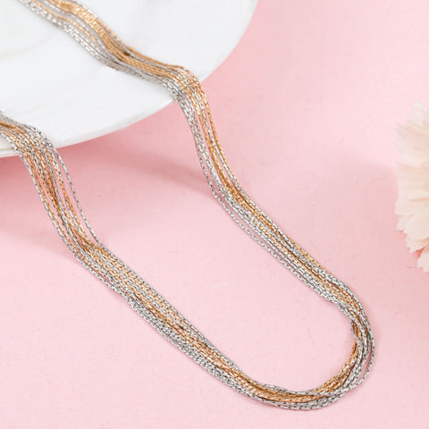 Elegant Dual-Tone Silver  Chain  Timeless Sleek