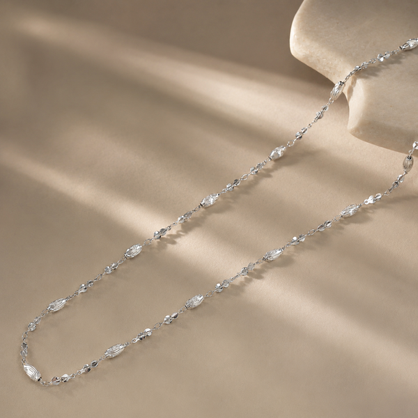 Intricate Design Timeless Shimmer Silver Chain